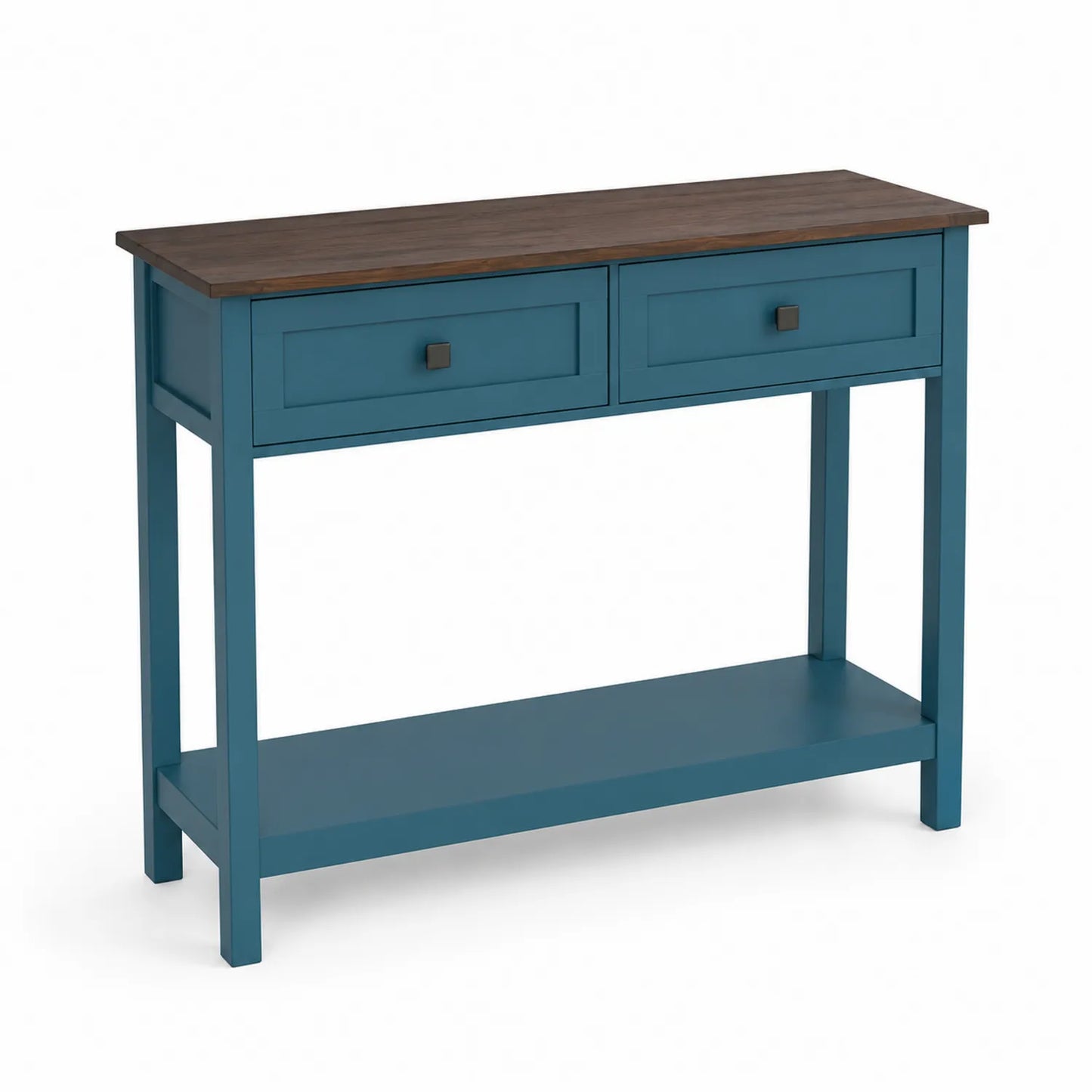 Konsolentisch Holz Blau 2 Schubladen 100cm