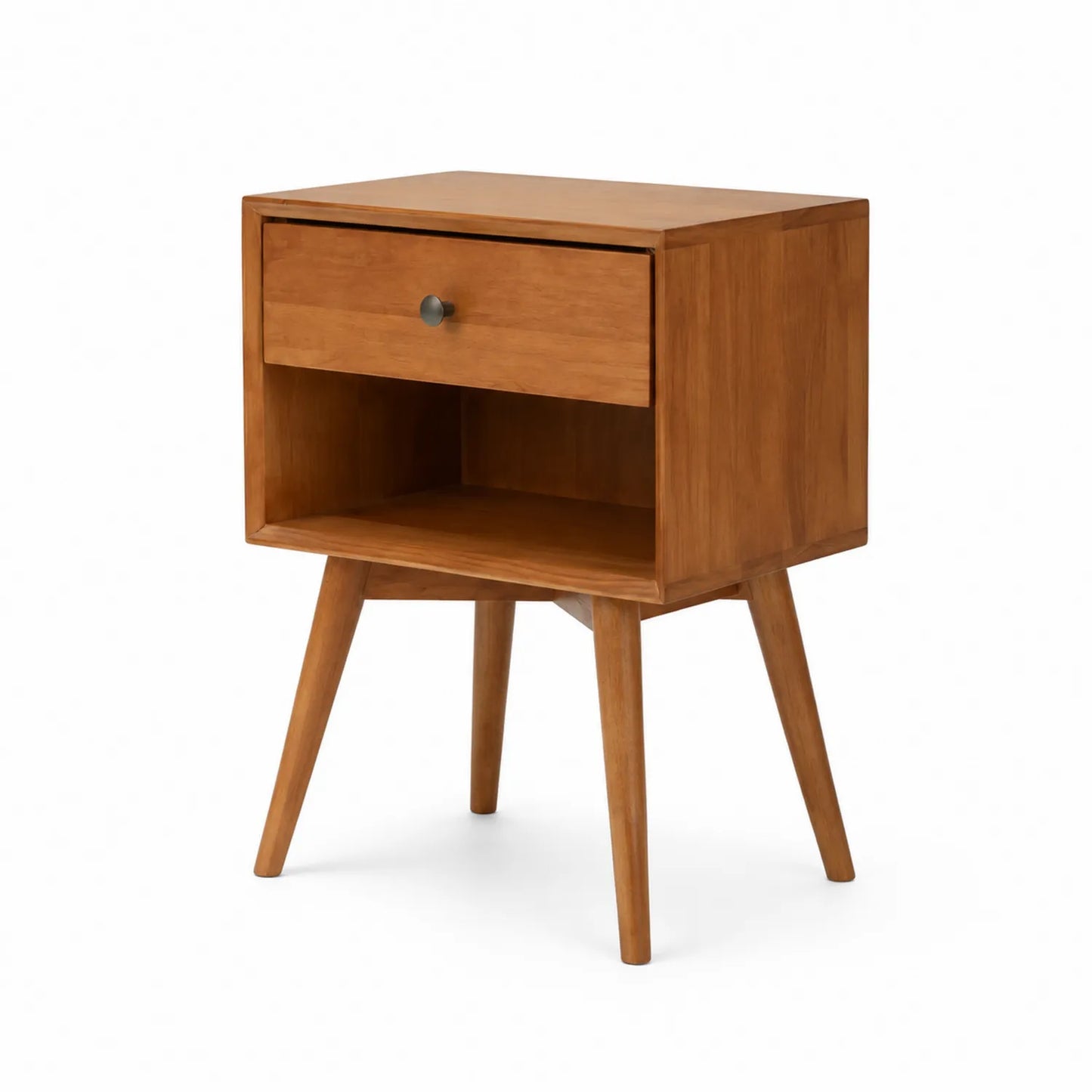 Nachttisch aus Holz mit Schublade und Ablage 50 cm x 40 cm x 60 cm Braun