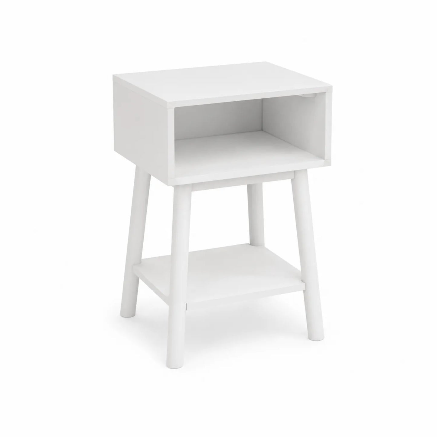 Weißer MDF Nachttisch mit Ablage 60x40x30cm