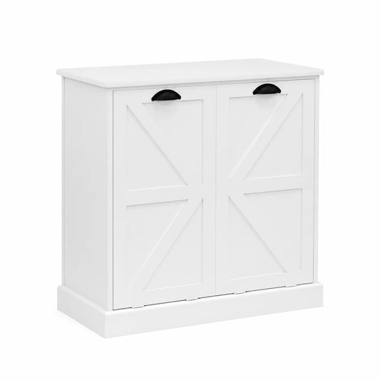 Weißes Sideboard mit 2 Türen aus MDF 80x35x75 cm